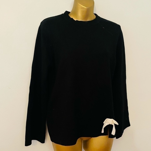 Zara fancy collection black white side bow sweater size 13/14 years - Picture 2 of 4